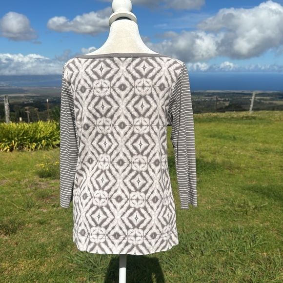 Fresh Produce Gray Printed Boatneck Top Small - Picture 4 of 5